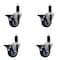 Service Caster 3.5'' Blue Poly Swivel 1-1/4'' Expanding Stem Caster Set with Brake, 4PK SCC-EX20S3514-PPUB-BLUE-PLB-114-4 - alternate 1
